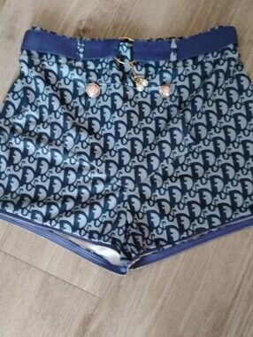 Blue Patterned Shorts W/Zippers  Unbranded🆕✨🍓🩷